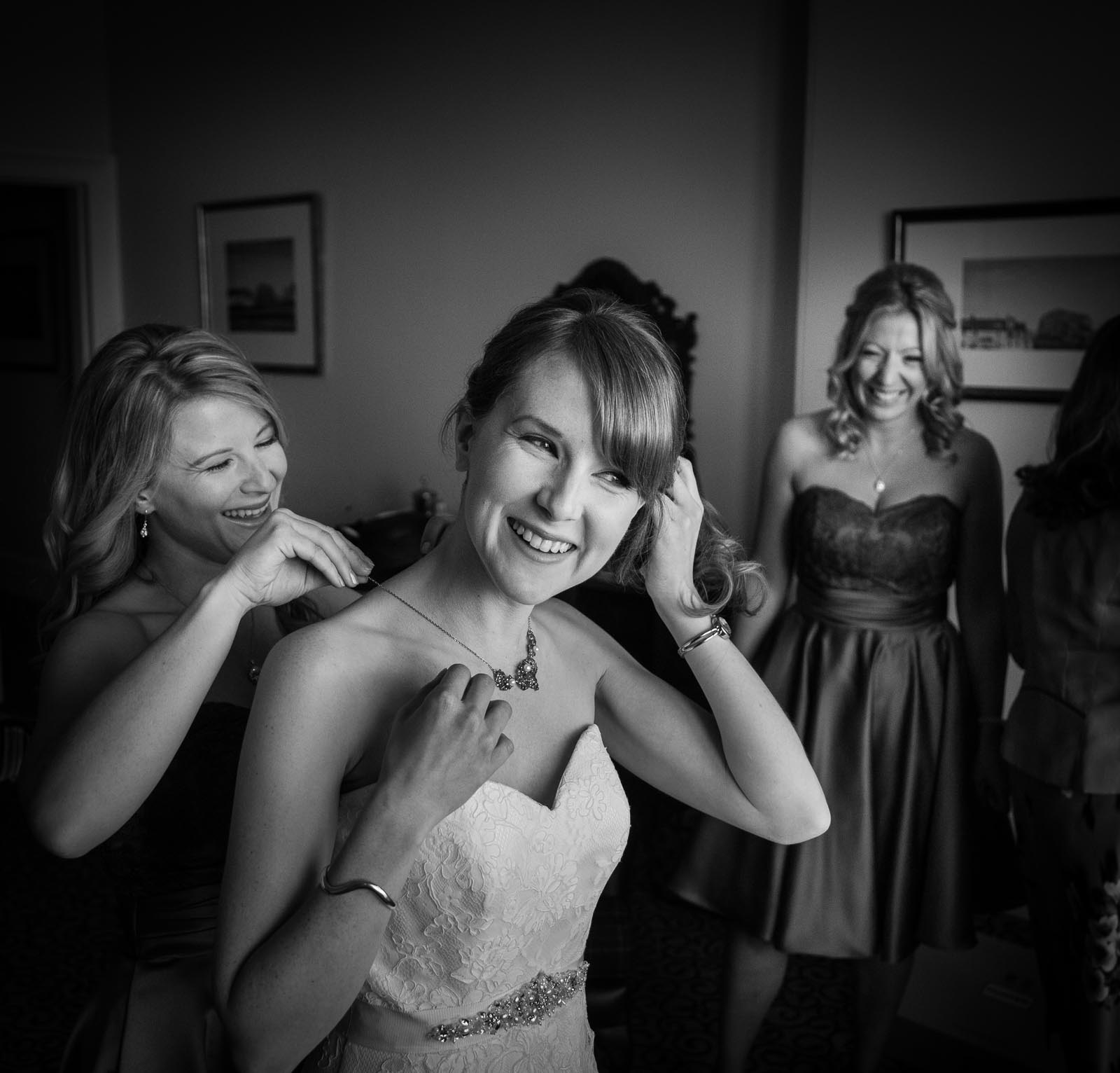 Bride getting ready at the Marine Hotel
