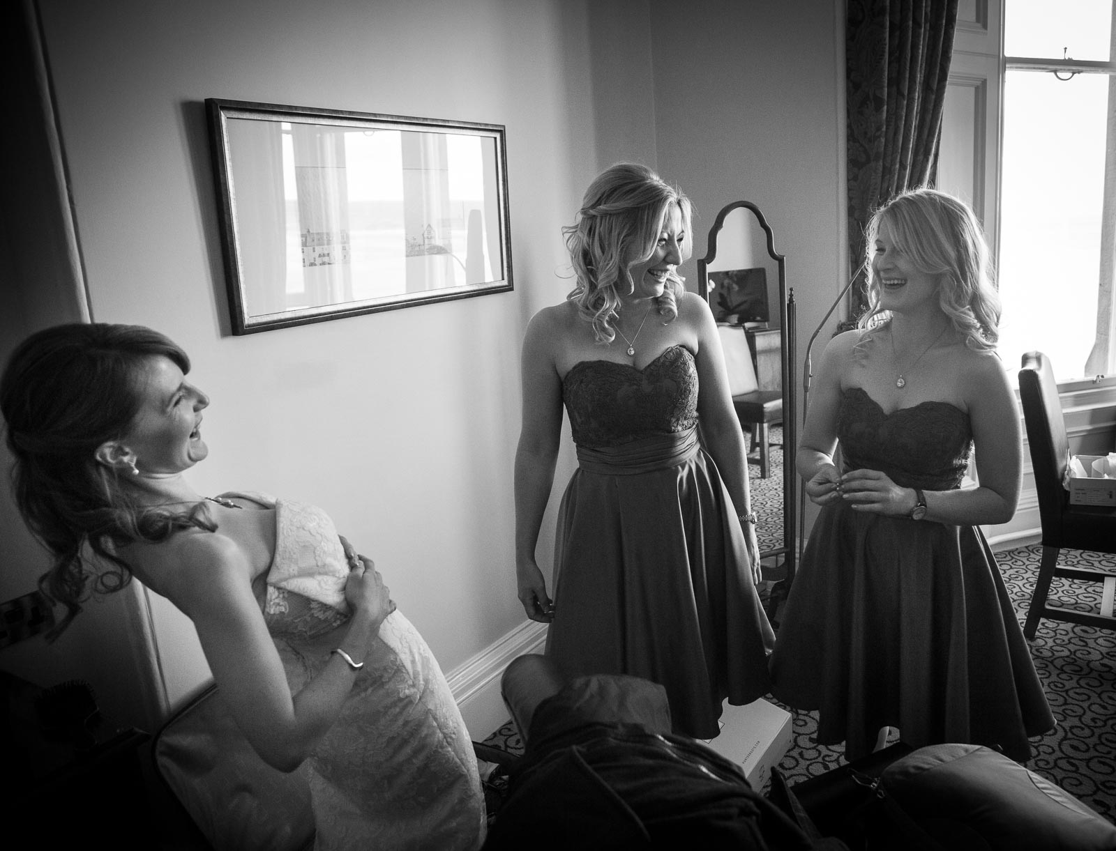 Bridesmaids getting ready