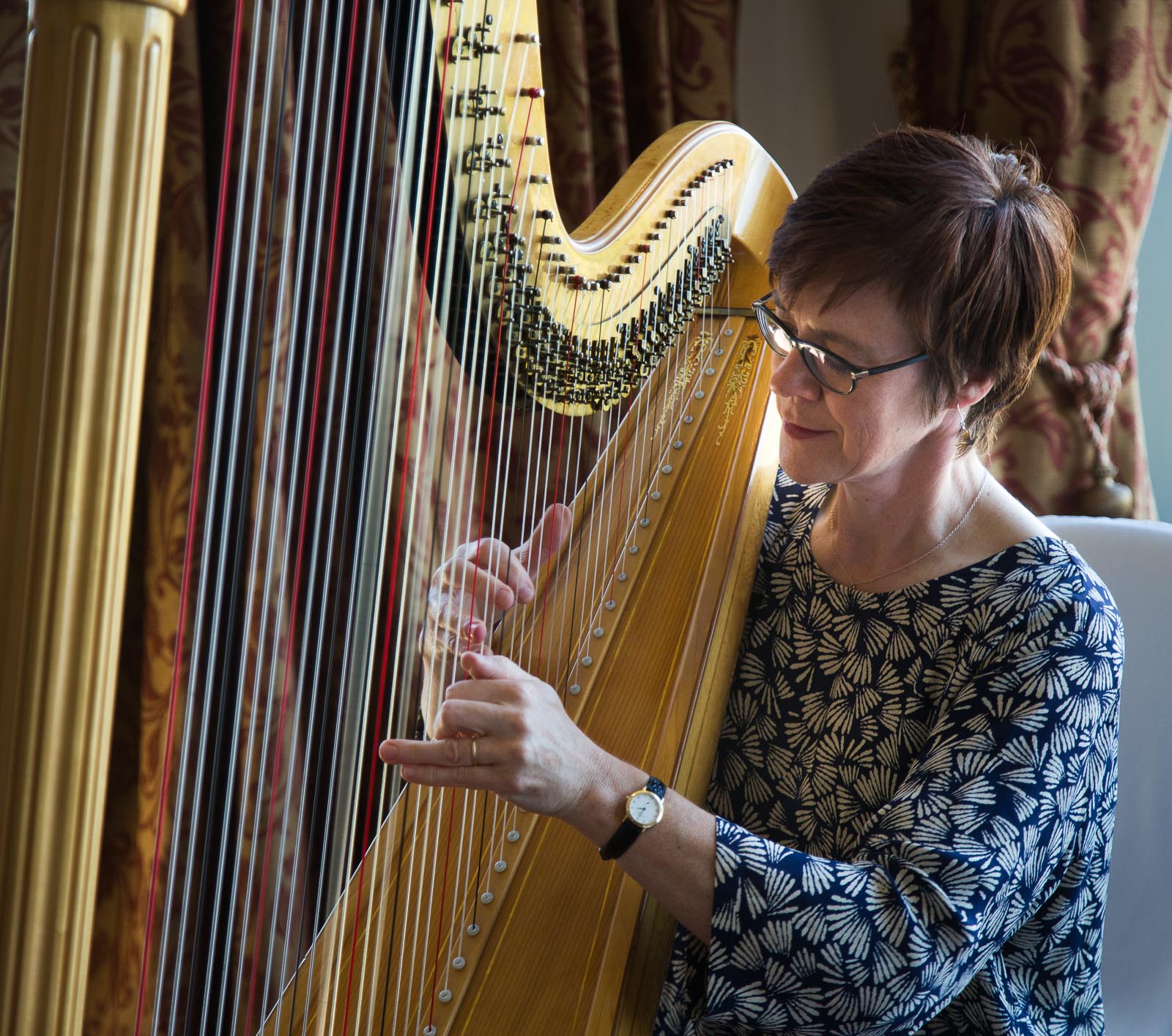 Harpist at Wedding, Marine Hotel