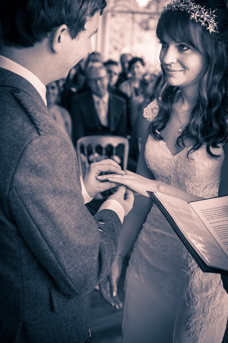 Exchange of Rings Wedding at Oxenfoord Castle