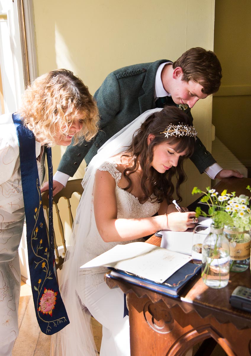 Signing the Register at Oxenfoord Castle