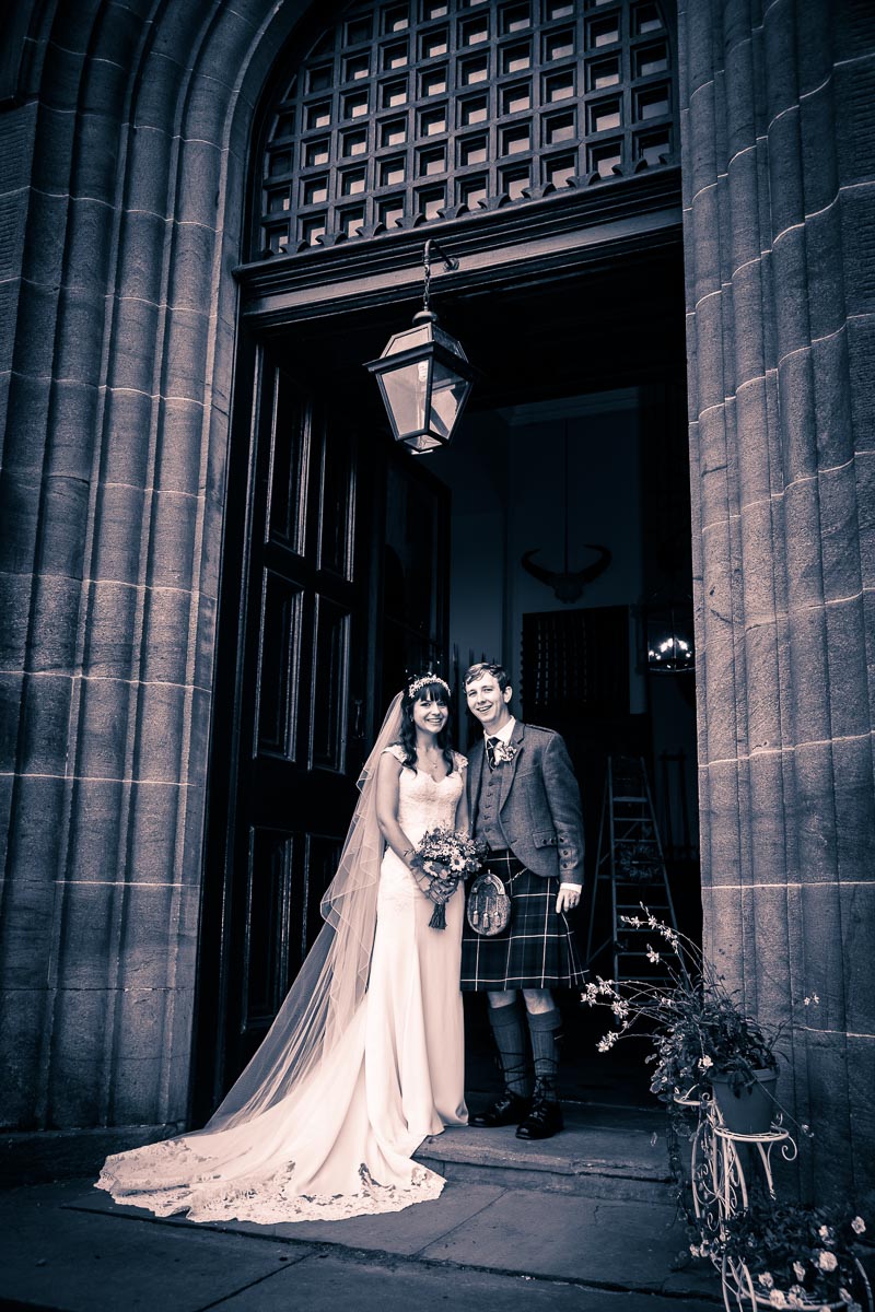 Bride and Groom in the Doorway of Oxenfoord Castle