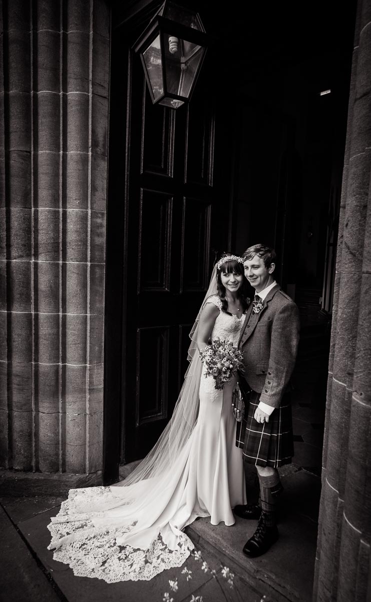 Bride and Groom in the Doorway of Oxenfoord Castle